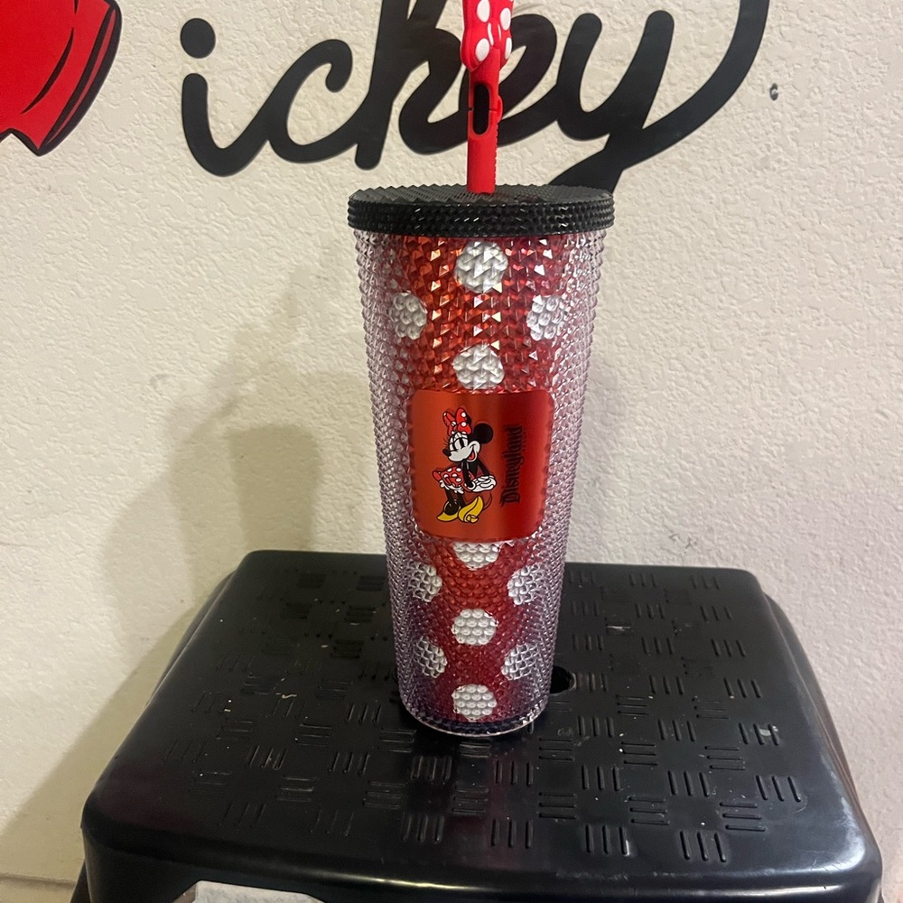 Minnie Mouse Red Polka Dot Tumbler with Straw